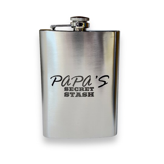 8oz Papa's Secret Stash Stainless Steel Flask 8oz Papa's Secret Stash Stainless Steel Flask